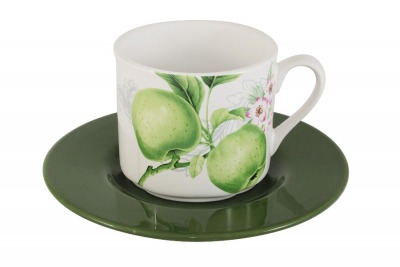 Чашка с блюдцем Зеленые яблоки - IM15018E-A2211AL IMARI
