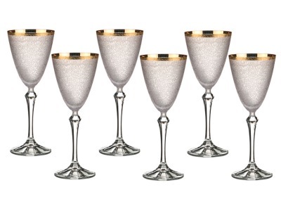 Набор бокалов для вина из 6 шт. "frozen" 190 мл.высота=21 см. Crystalex Cz (674-373) 
