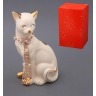 Фигурка "кошка с цепочкой" белая высота=25 см. Hangzhou Jinding (456-912) 