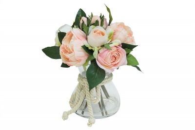Декоративные цветы Розы розовые в стекл вазе - DG-JA6031 Dream Garden