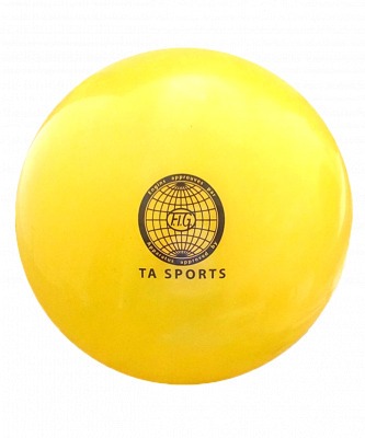 Мяч для художественной гимнастики 20 см, 400 г, жёлтый с блестками (241407)