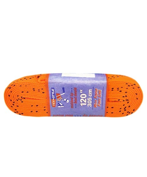Шнурки для коньков с пропиткой W927, пара, 3,05 м, оранжевые (87048)