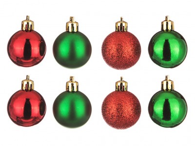 Набор шаров из 8 шт. диаметр=4 см. микс красный, зеленый Polite Crafts&gifts (858-016) 