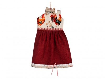 Полотенце-платье для рук "домик в деревне" махра/хлопок,100% х/б,бордовый Оптпромторг Ооо (850-532-3) 