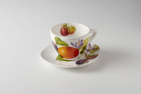 Чашка с блюдцем Фруктовая фантазия Ceramiche Viva (CV2-9904-AL)