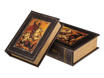 Комплект из 2-х шкатулок-книг "георгий победоносец" 27*20*7 / 21*16*5 см Polite Crafts&gifts (184-075) 