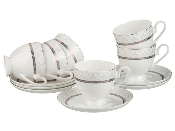 Чайный набор "клермон" на 6 персон 12 пр.250 мл. Porcelain Manufacturing (169-070) 