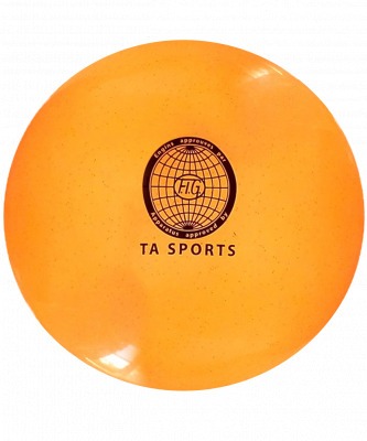 Мяч для художественной гимнастики 20 см, 400 г, оранжевый с блестками (241409)