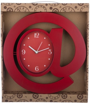 Часы настенные кварцевые "собачка" диаметр=30 см. цвет: красный циферблат 17*12 см. Lefard (220-243)