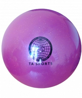 Мяч для художественной гимнастики 20 см, 400 г, фиолетовый с блестками (241419)