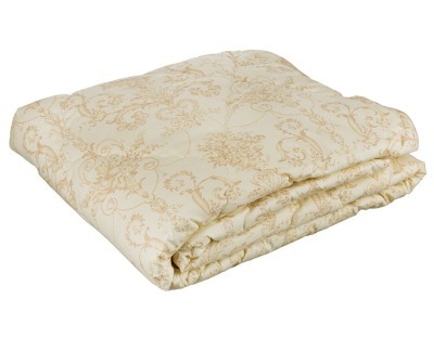 Одеяло бамбук  легкое 140*205 см, верх:тик-100% хлопок, наполнитель: 100% полиэстер, сливочный с рис (556-171) 