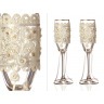 Набор бокалов для шампанского из 2 шт. с золотой каймой 170 мл. (802-510135) 