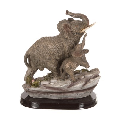 Фигурка "слон со слоненком" высота=23 см. Chaozhou Fountains&statues (252-149) 