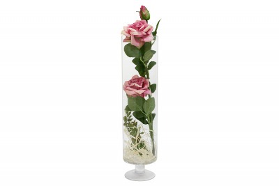 Декоративные цветы Роза бордово-жёлтая в стекл вазе - DG-JA6046 Dream Garden