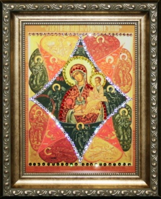 Икона Божией Матери Неопалимая купина с кристаллами Swarovski (1608)