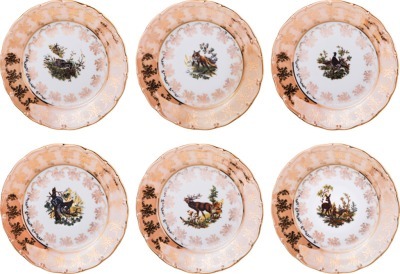 Набор тарелок из 6 шт."золотая охота" диаметр=19 см. Moritz Zdekauer (655-740) 