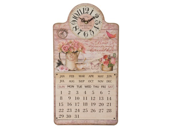 Часы-календарь настенные кварцевые 24,5*4,5*46 см. диаметр циферблата=12 см. Guangzhou Weihong (799-106) 