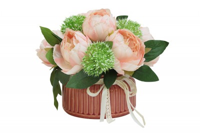 Декоративные цветы Розы розовые в керам вазе - DG-JA6048 Dream Garden