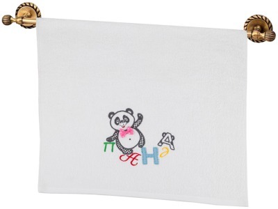 Полотенце махровое "азбука-панда",белое,50х90,вышивка SANTALINO (850-560)