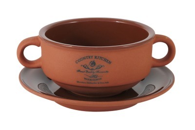Суповая чашка на блюдце Умбра Terracotta (TLY923-CKT-AL)