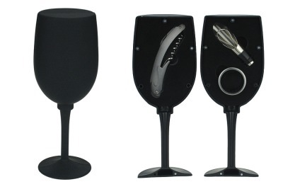 Винный набор 3 пр. Фужер черный матовый. - WT608011BR-AL Wine Tools