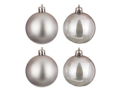 Набор шаров из 4 шт. диаметр=6 см. серебро перламутр Polite Crafts&gifts (858-022) 