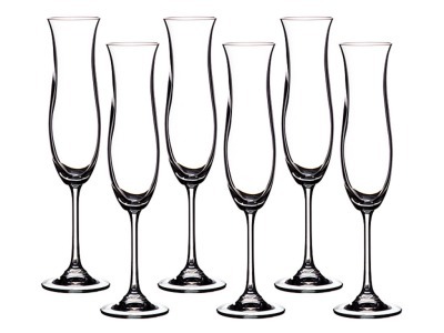 Набор бокалов для шампанского из 6 шт. "ellen" 200 мл. высота=27 см. Crystalite Bohemia (669-067) 