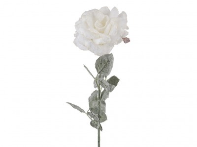 Ветка белой розы высота=72 см. Huajing Plastic (864-025) 