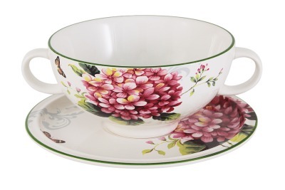 Суповая чашка на блюдце Цветы и птицы - IMB0304-A2210AL IMARI