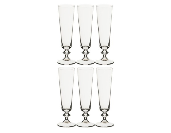 Набор бокалов для шампанского из 6 шт."бэлла" 205 мл.высота=20 см. Bohemia Crystal (674-547)