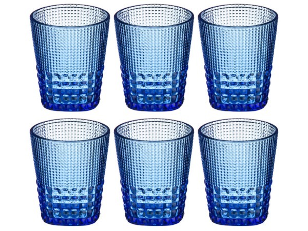 Набор стаканов для воды "индиго" из 6 шт 275 мл. высота=10 см. Muza (228-049)