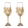 Набор бокалов для шампанского из 2 шт. с золотой каймой 170 мл. (802-510198) 
