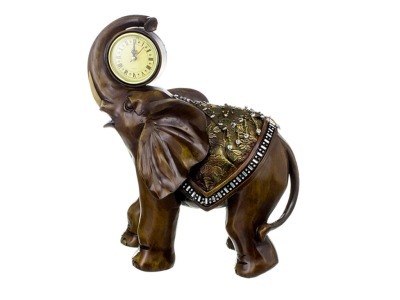 Часы настольные "слон" ускорение положительной энергии" высота=30 см. Hong Kong (114-212) 