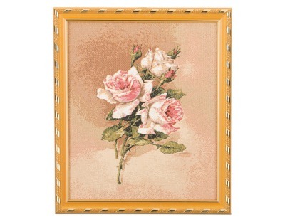 Гобеленовая картина "букетик розы" 31х27 см. (404-763-14) 