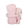 Плед с игрушкой "розовый мишка" 100*75 см., игрушка высота=13 см. Gree Textile (851-003) 