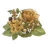 Венок для свечи роза/гортензия/ягоды золото высота=7 см (мал-24/кор=432 шт) Huajing Plastic (864-027)