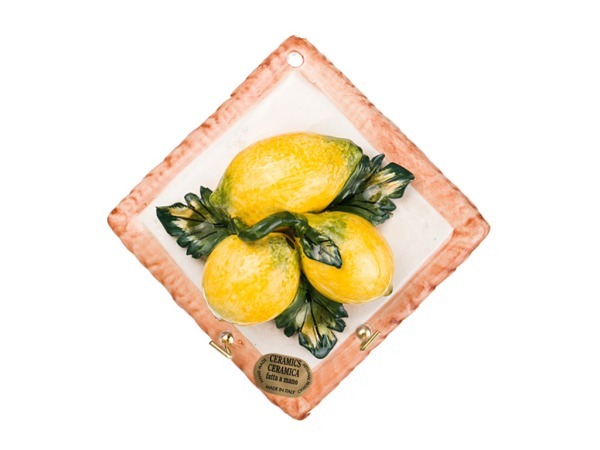 Вешалка для кухонных полотенец "лимоны"13*13 см. Ceramiche D'arte (335-031) 