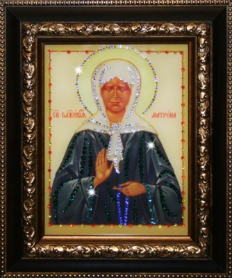 Икона Матрона Московская с кристаллами Swarovski (1369)