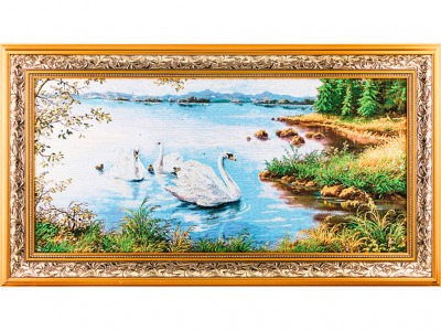 Гобеленовая картина "белые лебеди" 95*52 см Оптпромторг Ооо (404-838-83) 