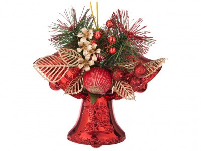 Декоративное изделие  "подвеска на елку "колокольчики красные" 16 см Polite Crafts&gifts (160-190) 