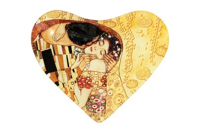 Тарелка в форме сердца Поцелуй (Г.Климт) Carmani (CAR198-1271-AL)