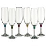 Набор бокалов для шампанского из 6 шт. "оливия микс" 190 мл. высота=21,5 см. Crystalex Cz (674-363) 