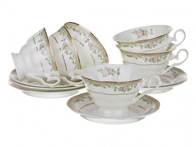Чайный набор на 6 персон 12 пр."виконтесса". 250 мл. Porcelain Manufacturing (440-139) 