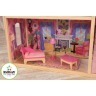 Деревянный кукольный домик "Кайла", с мебелью 10 предметов в наборе, для кукол 30 см (65092_KE)
