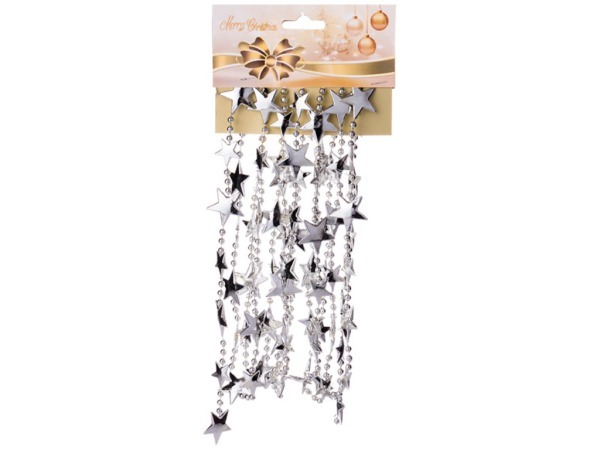 Декор. изделие "гирлянда звезды" 2,7 м на блистере цвет серебро без упаковки Polite Crafts&gifts (224-035) 