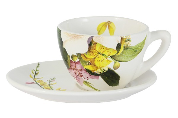 Чашка с блюдцем Фреско - CV2-T07-04048-AL Ceramiche Viva