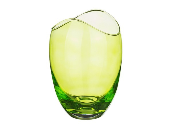 Ваза "гондола" зеленая высота=25,5 см. Bohemia Crystal (674-410)