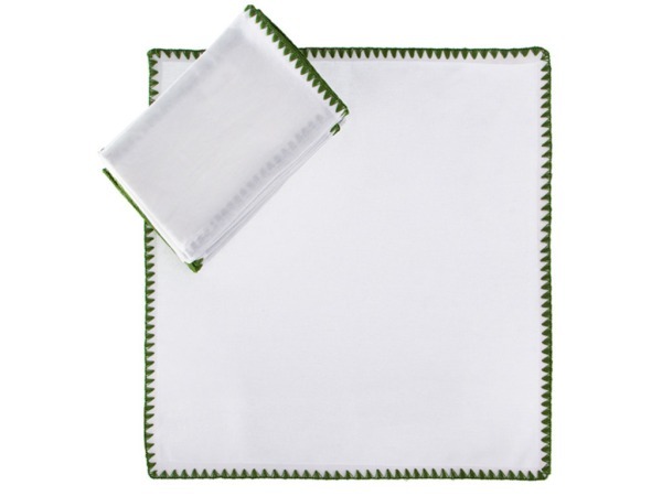 Набор салфеток 40*40 см 6 шт. цвет: белый/зеленый, 100% хлопок Aauraa International (828-125) 