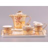 Чайный сервиз на 6 персон 10 пр.: чайник+молочник+сахарница+поднос+6 чашек 200/1000 мл Hangzhou Jinding (215-202) 