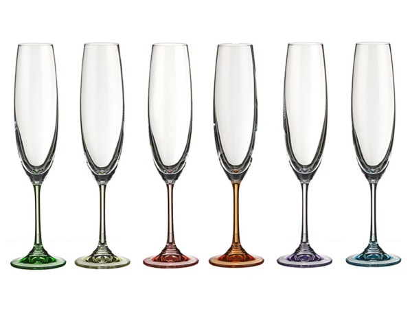 Набор бокалов для шампанского из 6 шт. "barbara / milvus" 250 мл.высота=26 см. CRYSTALITE (669-117)